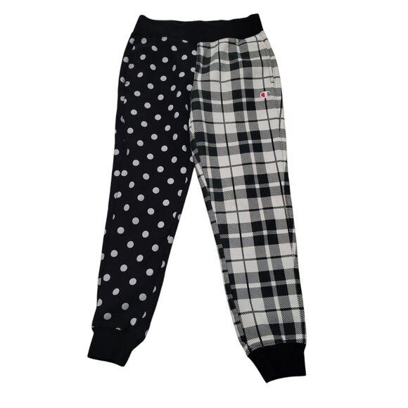 Champion Reverse Weave Sweatpants Joggers Pockets Black White Mixed Media Y2k - Picture 1 of 13